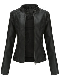Maja | Women's Tailored Leather Zip Biker Jacket