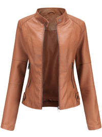 Maja | Women's Tailored Leather Zip Biker Jacket