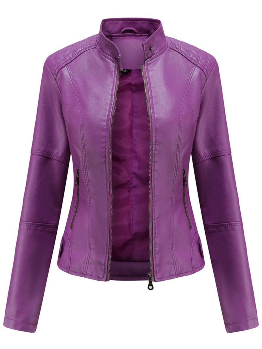 Maja | Women's Tailored Leather Zip Biker Jacket