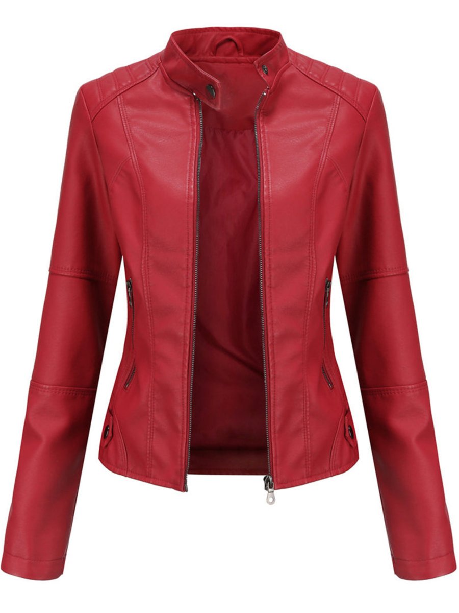 Maja | Women's Tailored Leather Zip Biker Jacket
