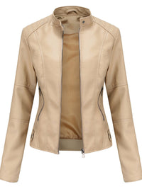 Maja | Women's Tailored Leather Zip Biker Jacket
