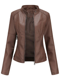 Maja | Women's Tailored Leather Zip Biker Jacket