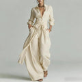 Karla | Women's Linen Co-ord Set with High Waist Wide Leg Trousers
