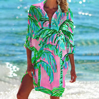 Mia | Women's Tie Dye Print Relaxed Long Sleeve Shirt Dress