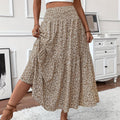 Marlene | Women's High Waist Flared Floral Midi Skirt