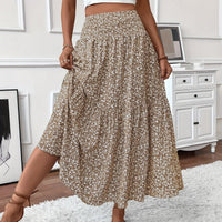 Marlene | Women's High Waist Flared Floral Midi Skirt