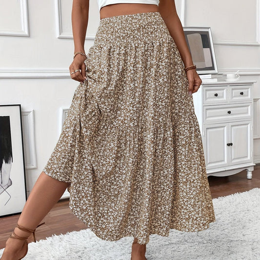 Marlene | Women's High Waist Flared Floral Midi Skirt
