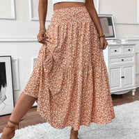 Marlene | Women's High Waist Flared Floral Midi Skirt
