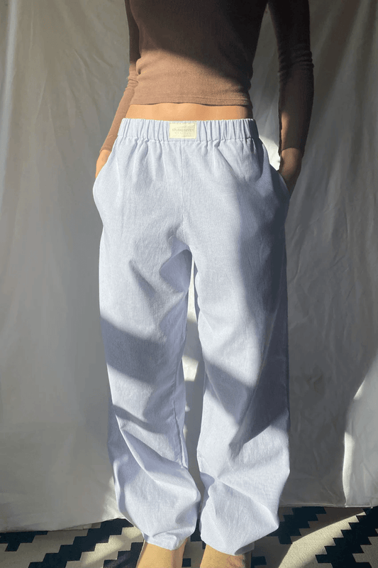 Women's Elastic Waist Trousers with Side Pockets