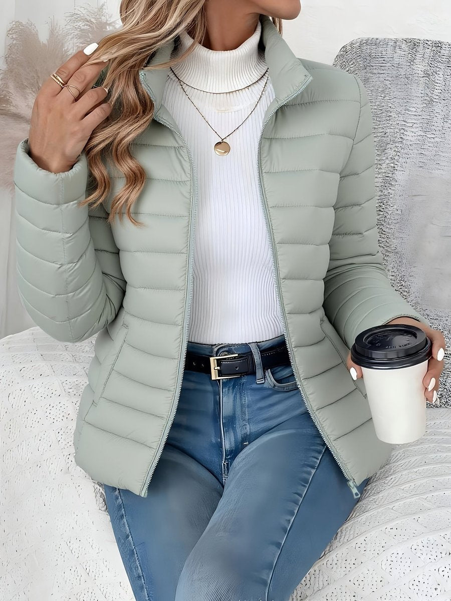 Sophie | Women's Lightweight Quilted Stand Collar Zip Coat