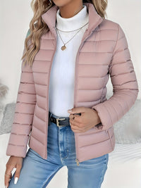 Sophie | Women's Lightweight Quilted Stand Collar Zip Coat