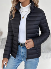 Sophie | Women's Lightweight Quilted Stand Collar Zip Coat