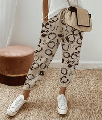 Sophie | Women's Relaxed Abstract Print Tie Waist Fall Trousers