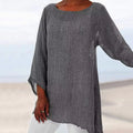 Lena | Women's Relaxed Long Sleeve Linen Oversized Tunic Top