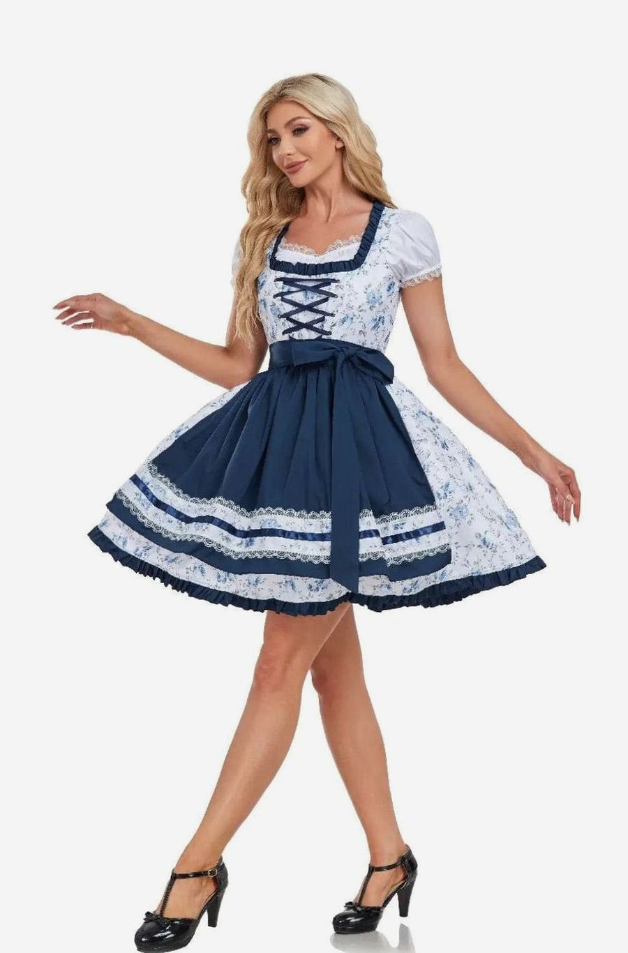Lara | Women's Oktoberfest Floral Dirndl Dress with Apron