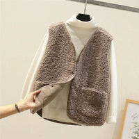 Marlene | Women's Teddy Fleece Button Puffer Vest