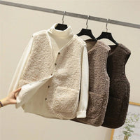 Marlene | Women's Teddy Fleece Button Puffer Vest