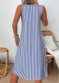 Marie | Women's Sleeveless Striped Relaxed Fit Summer Dress
