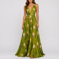 Nora | Women's Floral Chiffon Maxi Dress for Weddings and Occasions