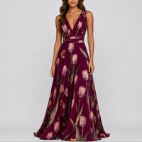 Nora | Women's Floral Chiffon Maxi Dress for Weddings and Occasions