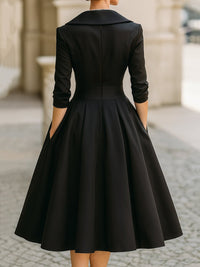 Lotte | Women's Elegant A-Line V-Neck Cocktail Dress with Pockets
