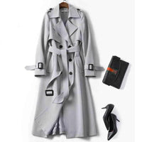Dania Double-Breasted Trench Coat in Slate Gray