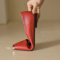 Dania Gold Toe Ballet Flat in Crimson