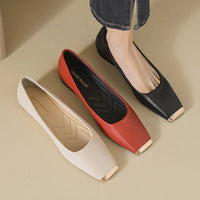 Dania Gold Toe Ballet Flat in Crimson