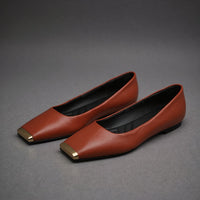 Dania Gold Toe Ballet Flat in Crimson