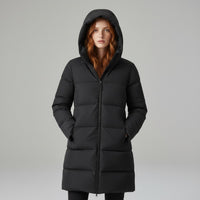 Dania Mid Length Puffer Coat in Charcoal