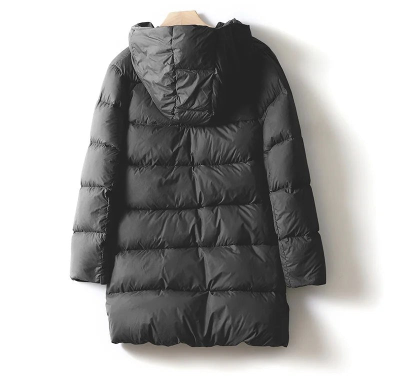 Dania Mid Length Puffer Coat in Charcoal