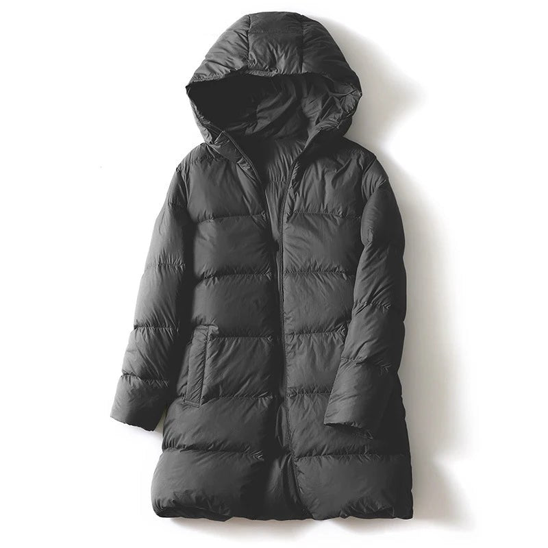 Dania Mid Length Puffer Coat in Charcoal