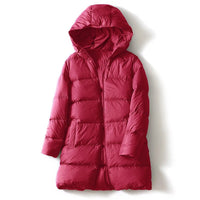 Dania Mid Length Puffer Coat in Cherry