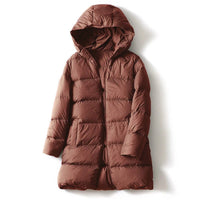 Dania Mid Length Puffer Coat in Espresso Brown