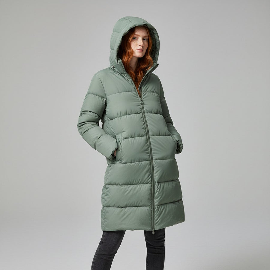 Dania Mid Length Puffer Coat in Sea Foam