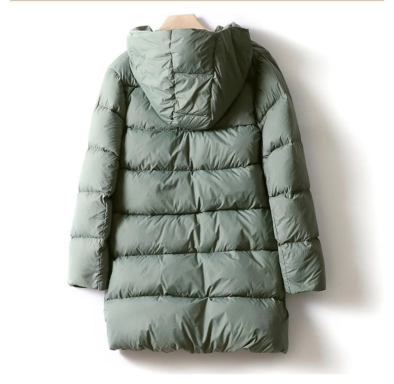 Dania Mid Length Puffer Coat in Sea Foam