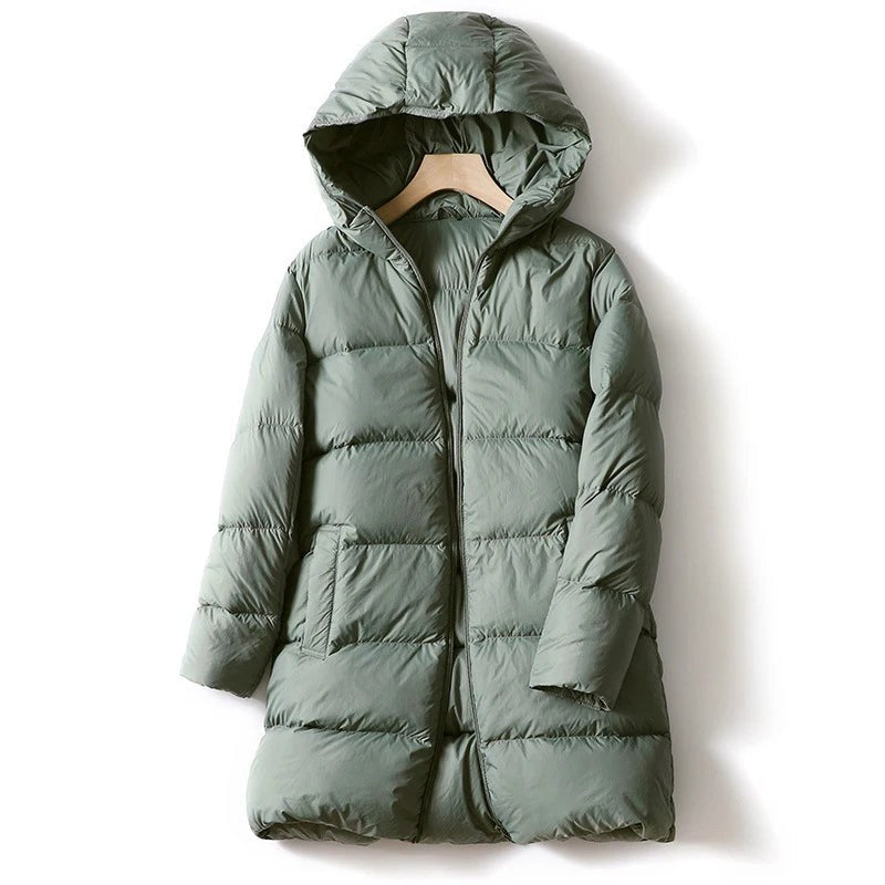 Dania Mid Length Puffer Coat in Sea Foam