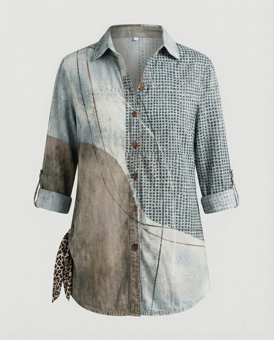 Daniela Blouse with Oversized in Grey