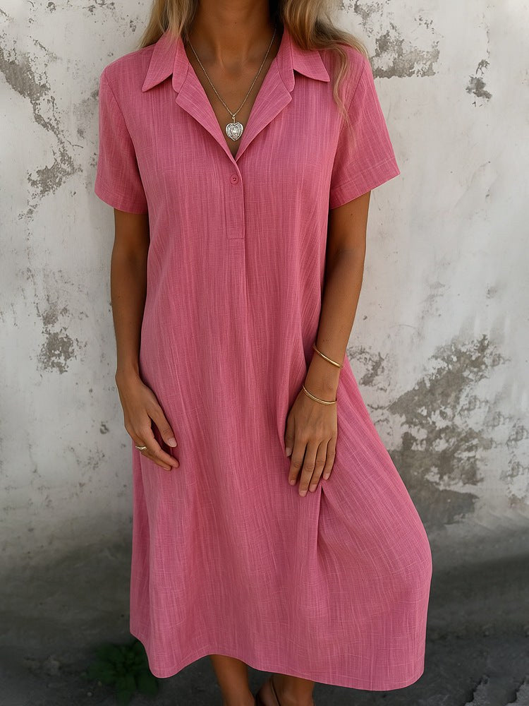 Daniela Casual Maxi Dress in Magenta
