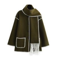 Daniela Elegant Coat with Button Front in Green
