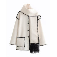 Daniela Elegant Coat with Button Front in White