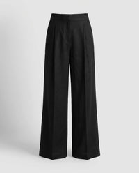 Daniela Elegant Linen Trousers with Pockets in Black