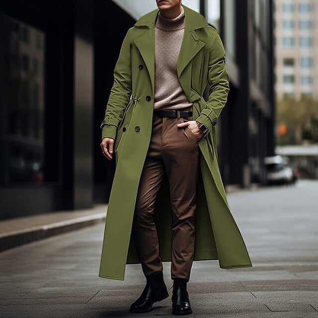 Dante Elegant Trench Coat in Green
