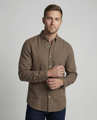 Dante Linen Blend Shirt with Chest Pocket