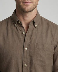 Dante Linen Blend Shirt with Chest Pocket