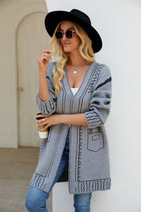 Daphne Cardigan with Long Sleeve and Pockets in Grey