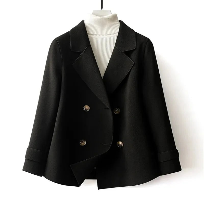 Daphne Double Breasted Pea Coat in Charcoal