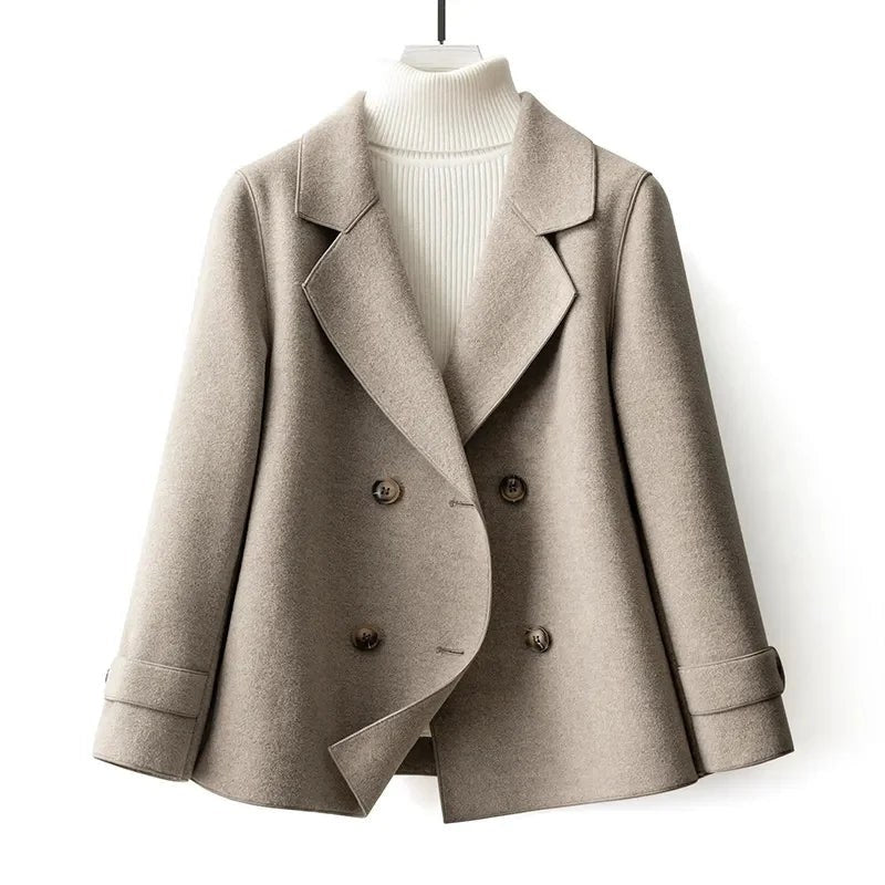 Daphne Double Breasted Pea Coat in Slate Gray