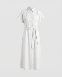 Daphne Elegant Maxi Dress with Belted in Ivory