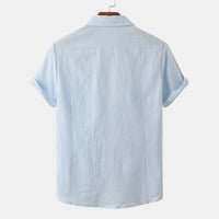 Daphne Elegant Shirt with Short Sleeve in Light Blue